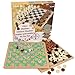 Glintoper 5in1 Wooden Board Game with 2 Reversible Boards for Chess Checkers Chinese Checkers Snakes and Ladders Tic Tac Toe Tabletop Combo Classic Portable Board Games for Kids to Adult - Image 4