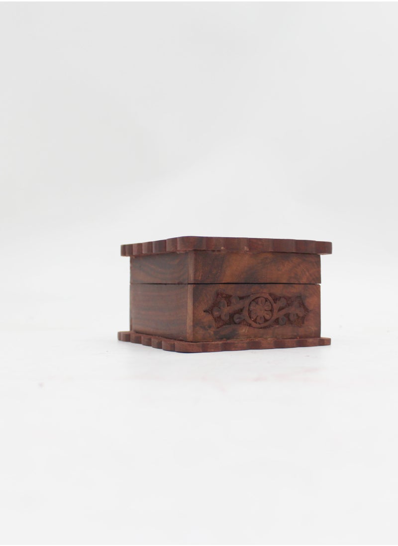 Antique Museum Wooden Box-elephant Carving Work 4 X 4 X 2.25 Inch  - Image 3