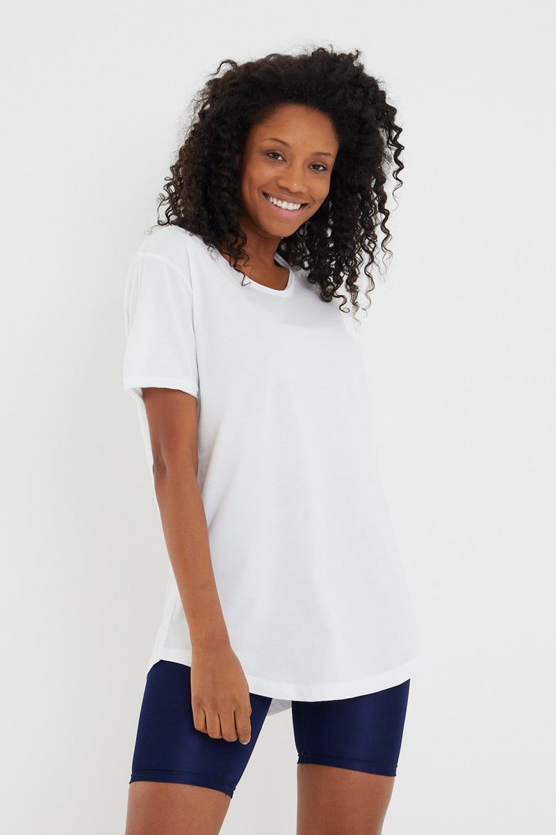 Cool Tarz Cool Style Style Cool Women White Dirty Collar Loose T-SHIRT-XKTCPS001R15S  - Image 1