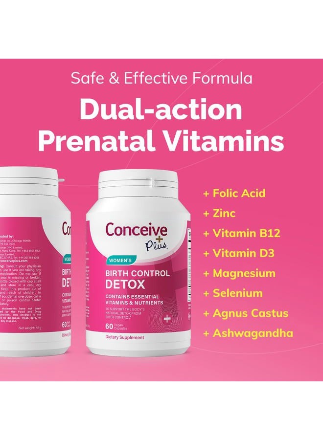 Conceive Plus Birth Control Detox Supplement - Prenatal Vitamins Best for Women - Support Hormone Balance & Ovarian Health - Essential for Women Trying to Conceive - Dietary Supplements - 60 Capsules - Image 5