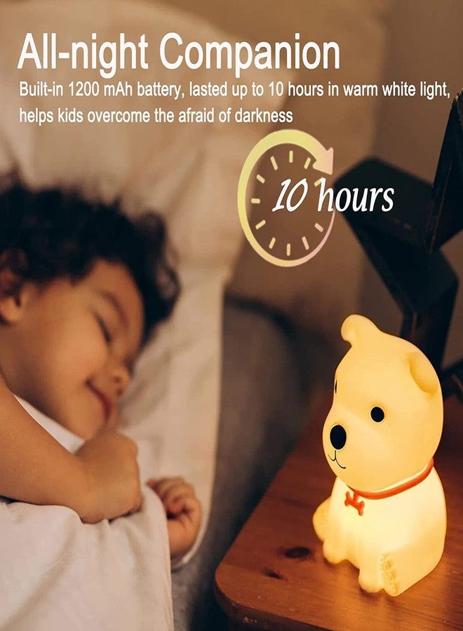 SAPRA Cute Puppy Night Light for Kids - Soft Silicone LED Lamp with Warm Glow, Rechargeable & Touch Control, Silicone Lamp, Cute Night Light, Light for Kids - Perfect Bedside Companion for Children - Image 3