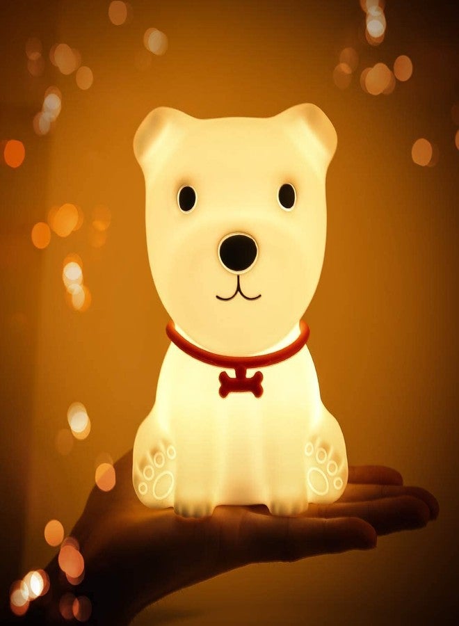 SAPRA Cute Puppy Night Light for Kids - Soft Silicone LED Lamp with Warm Glow, Rechargeable & Touch Control, Silicone Lamp, Cute Night Light, Light for Kids - Perfect Bedside Companion for Children - Image 1