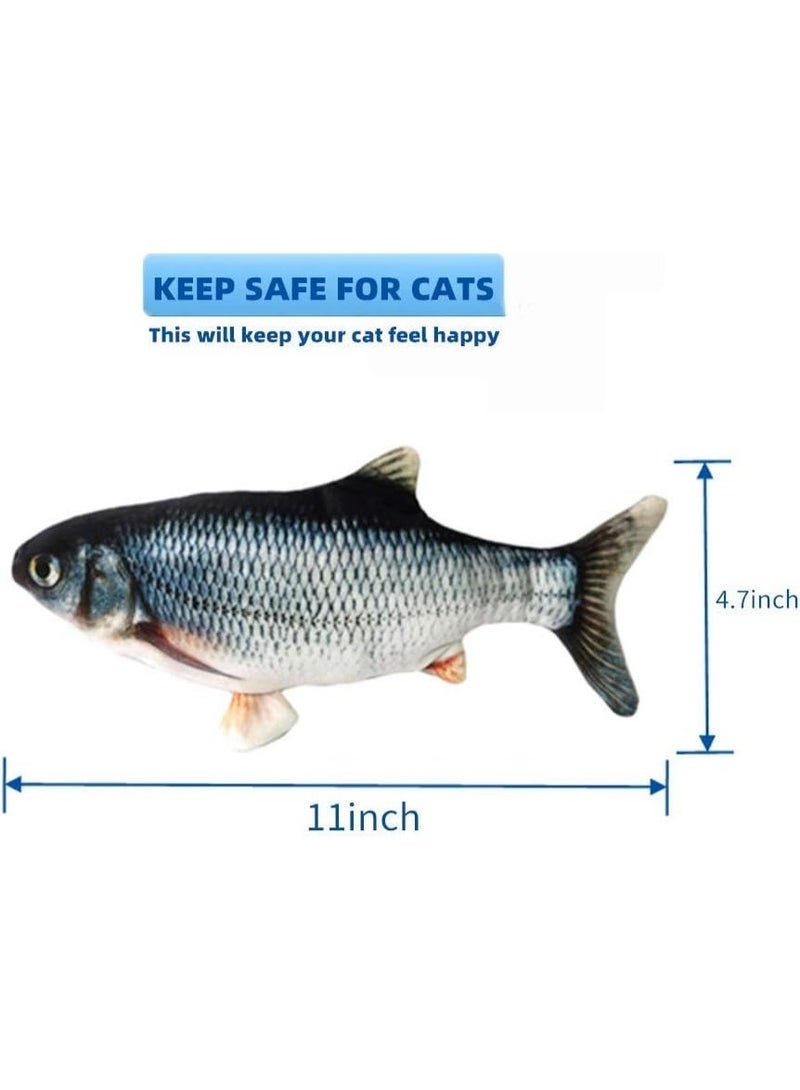 Flopping Fish Cat Toy Catnip Toys for Cats Plush Interactive Cat Toys Realistic Simulation Electric Fish for Cats Wagging Fish Cat Kicker Toys for Chewing - Image 2