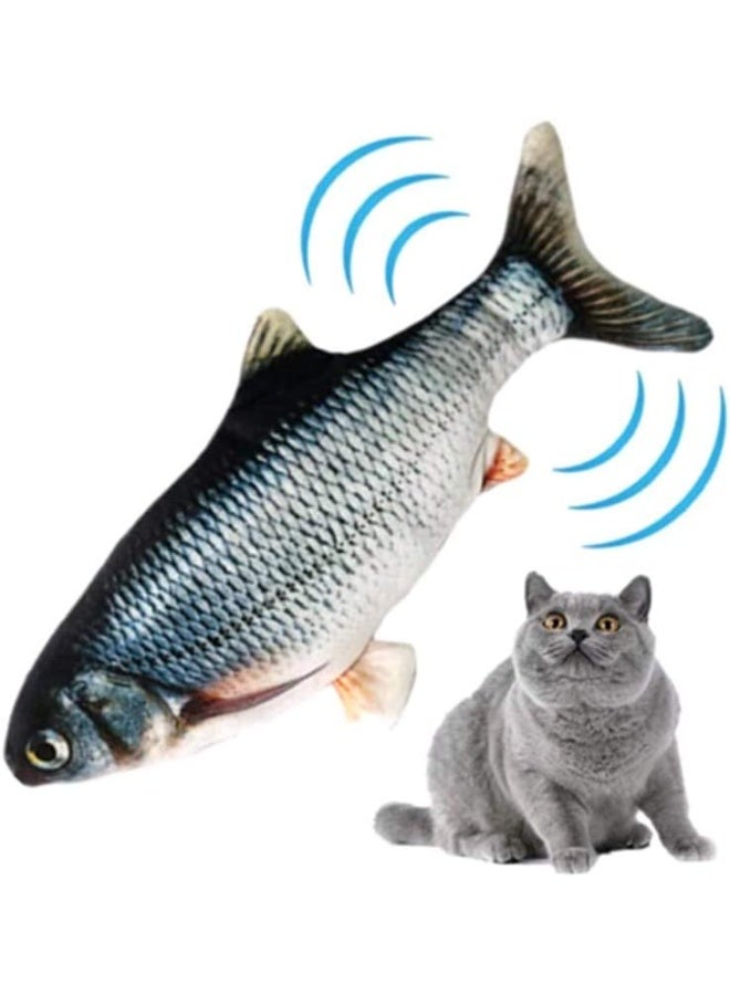 Flopping Fish Cat Toy Catnip Toys for Cats Plush Interactive Cat Toys Realistic Simulation Electric Fish for Cats Wagging Fish Cat Kicker Toys for Chewing - Image 1