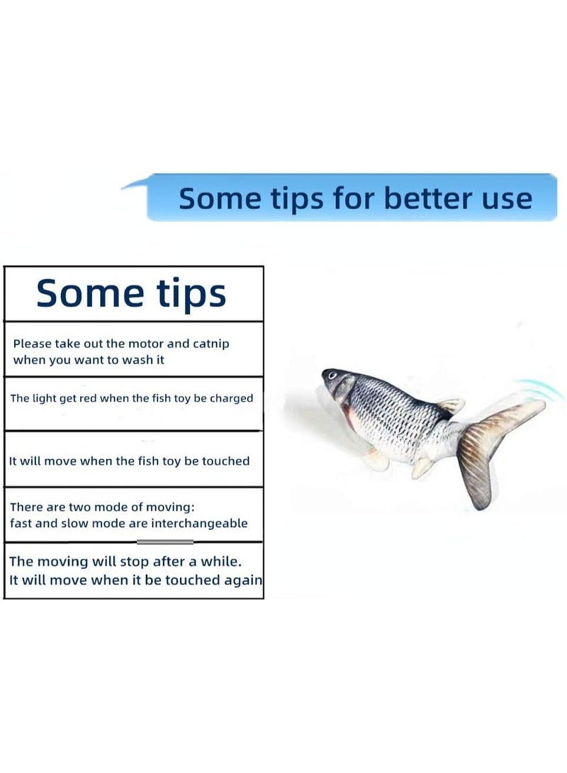 Flopping Fish Cat Toy Catnip Toys for Cats Plush Interactive Cat Toys Realistic Simulation Electric Fish for Cats Wagging Fish Cat Kicker Toys for Chewing - Image 4