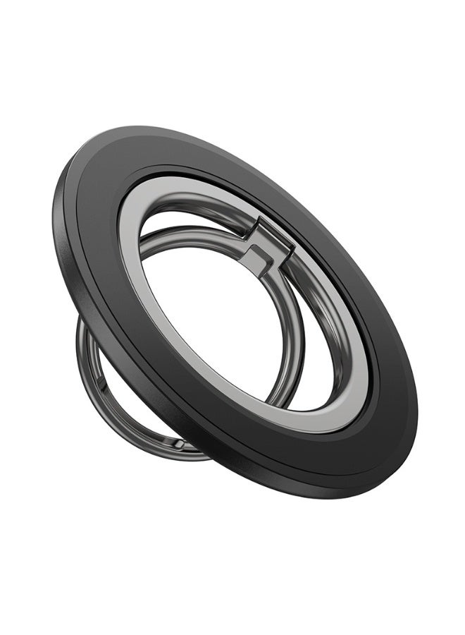 Hoco MagSafe Ring Holder, Magnetic Phone Grip, Magnetic Phone Ring Holder, Finger Grip, 360° rotation, Strong Magnet with Adjustable Kickstand Compatible for iPhone 16/15/14/13/12 Series, Black - Image 2