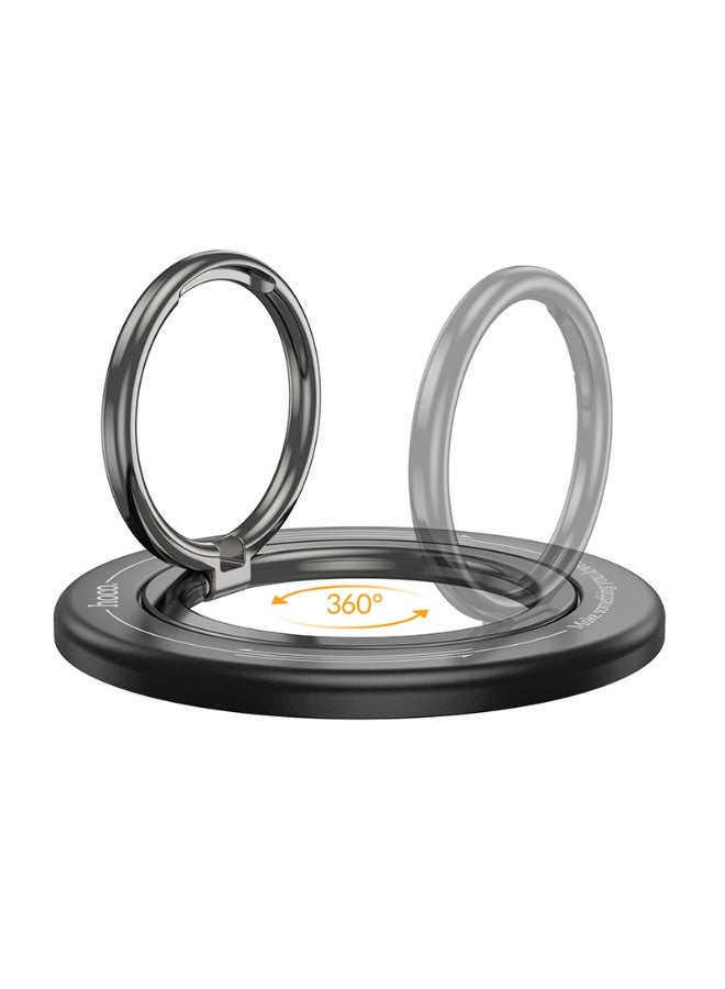 Hoco MagSafe Ring Holder, Magnetic Phone Grip, Magnetic Phone Ring Holder, Finger Grip, 360° rotation, Strong Magnet with Adjustable Kickstand Compatible for iPhone 16/15/14/13/12 Series, Black - Image 3