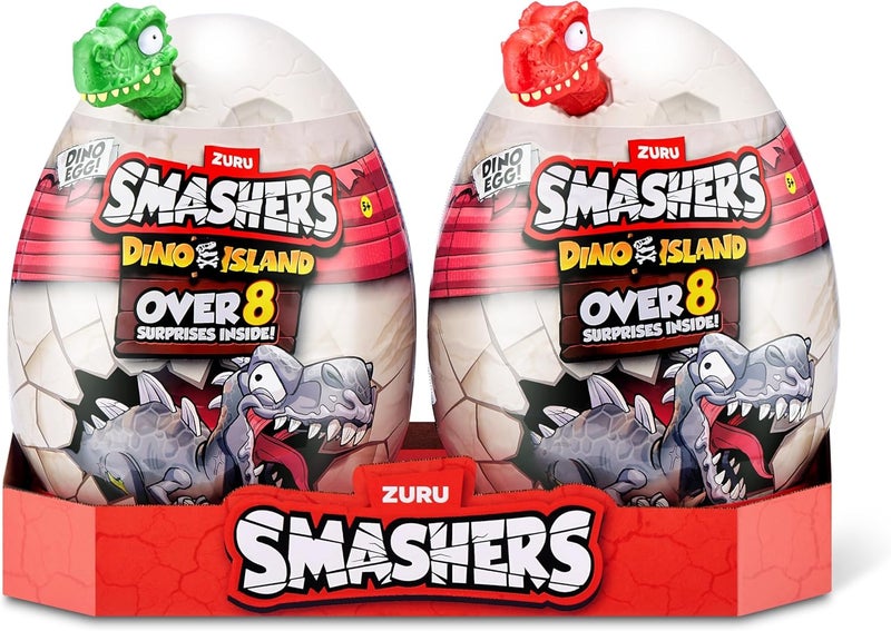 ZURU SMASHERS سماشرز ميني دينو كومبو باك مع 8 مفاجآت بالداخل، يأتي مع جزيرة الدينو وبيضة الجوراسيك المضيئة، أشكال ديناصورات، سلايم، رمل، بيض صغير، ألعاب قابلة للجمع للأطفال لتحطيم وبناء - 74110 - Image 4