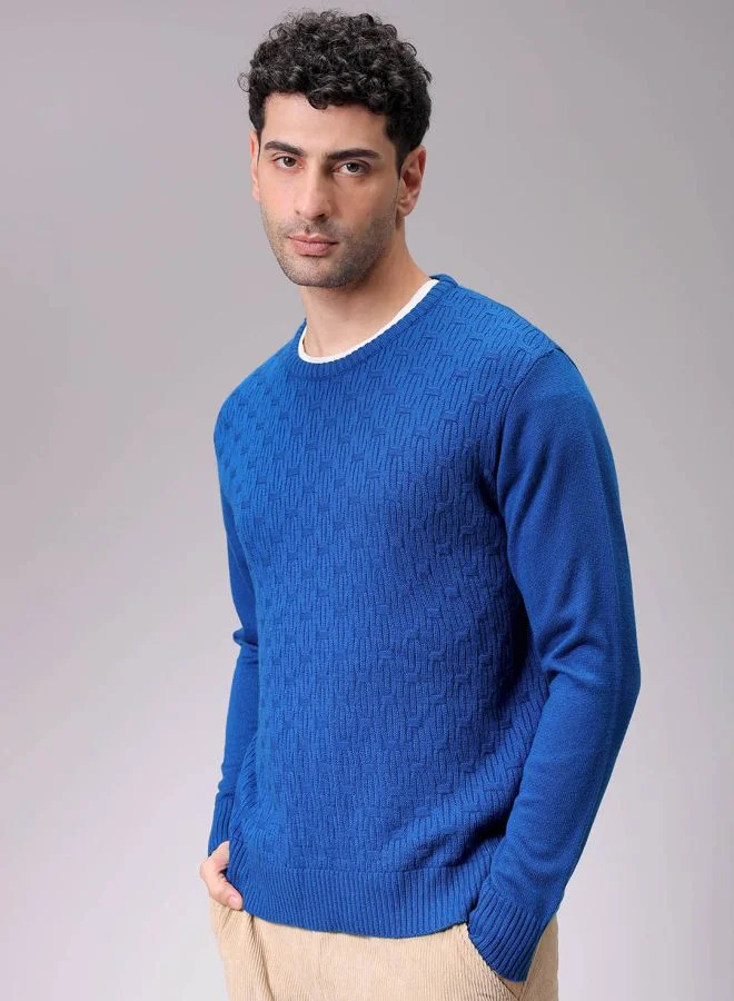 The Indian Garage Co Men Relaxed Fit Solid High Neck Sweater