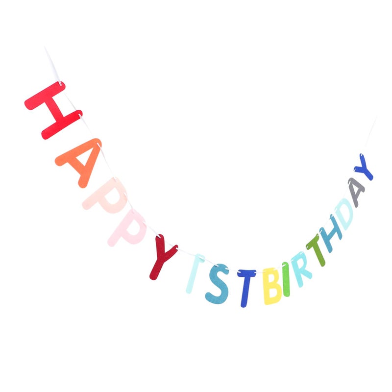 First Birthday Felt Bunting Banner Party Decoration Photo Booth Backdrop - Image 2
