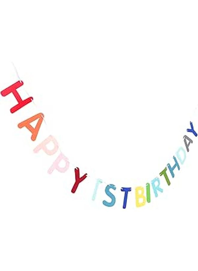 First Birthday Felt Bunting Banner Party Decoration Photo Booth Backdrop - Image 1