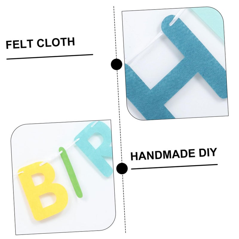 First Birthday Felt Bunting Banner Party Decoration Photo Booth Backdrop - Image 4