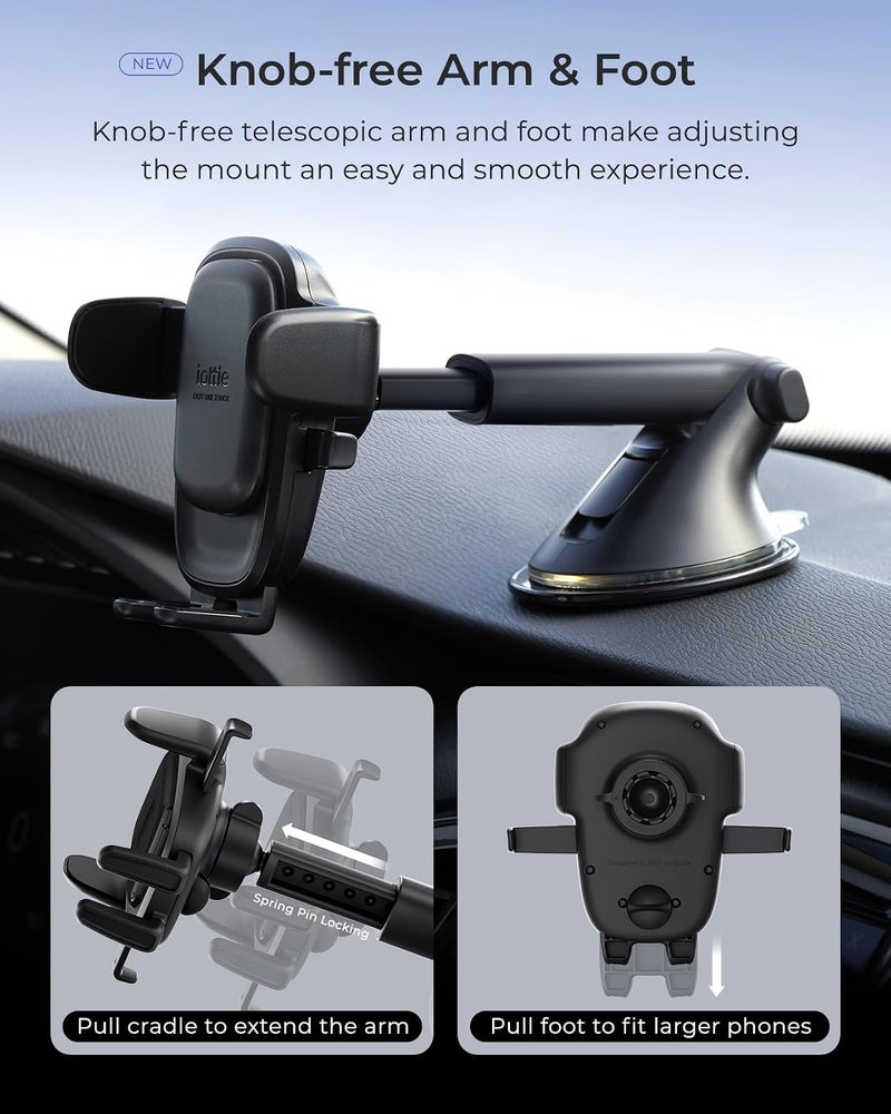 iOttie Easy One Touch Advanced Universal Car Mount Dashboard & Windshield Suction Cup Phone Holder for iPhone Samsung, Google, All Smartphones - Image 3