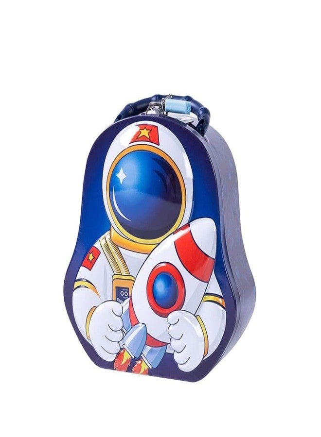 Sajani Cute Cartoon Creative Portable Piggy Bank, Money Saving Box with Combination Lock, Mini Coin Bank Gifts for Boys and Girls, Best Return Gifts for Kids (Pack of 1) (Space - Blue) - Image 1