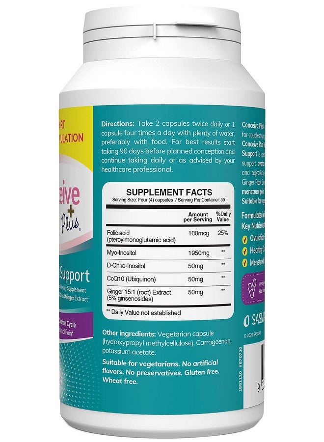 Ovulation Myoinositol & Dchiro Inositol Supplement Regulate Cycles Pcos Vitamins 120 Caps 30 Days Supply