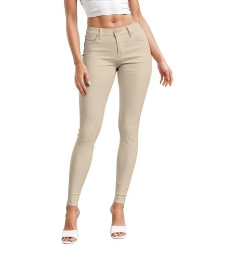 Hybrid & Company Womens Hyper Ultra Stretch Comfy Skinny Leg Work Casual Pants P44876SKX Stone 3X - Image 1