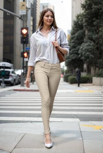 Hybrid & Company Womens Hyper Ultra Stretch Comfy Skinny Leg Work Casual Pants P44876SKX Stone 3X - Image 5