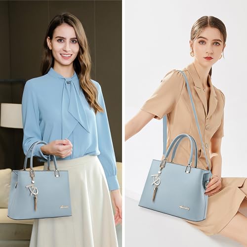 ToLFE Womens Purses and Handbags Shoulder Bags Ladies Designer Top Handle Satchel Tote Bag (Lizi Light Blue) - Image 2