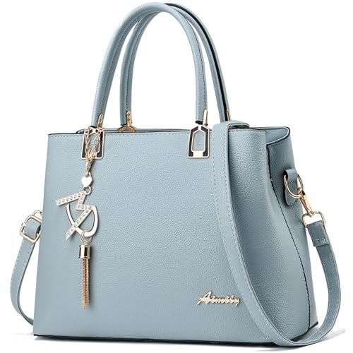 ToLFE Womens Purses and Handbags Shoulder Bags Ladies Designer Top Handle Satchel Tote Bag (Lizi Light Blue) - Image 1