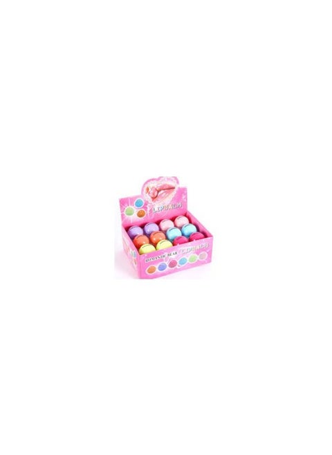 Romantic bear round lip balm ball-12pc