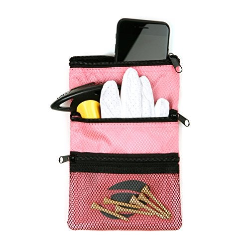 Orlimar Golf Detachable Accessory & Valuables Pouch, Blush Pink, Golfing Accessories for Men and Women, Tee Cell Phone Essentials Holder, Golf Bag Organizer with Clip - Image 3