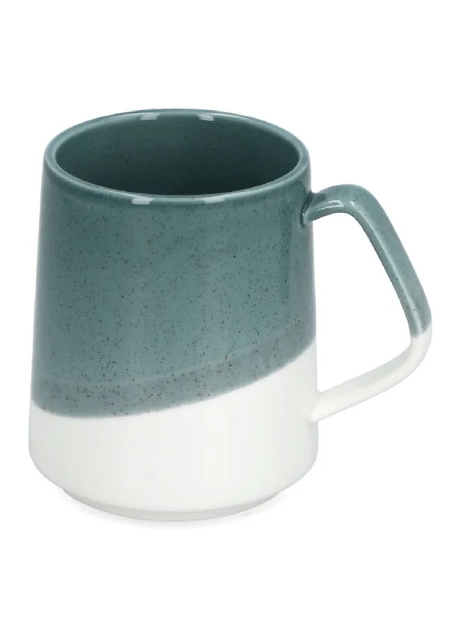 Easy Life Easy to Clean Porcelain Glazed Cylindrical Coffee Mug Green and White 380 ml R2863DGRE