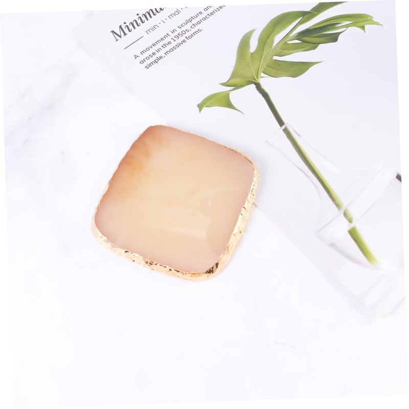 Yellow Resin Nail Palette Square Display Plate Easy to Clean for Blending Colors Lipsticks Pigments Home Salon Use - Image 4