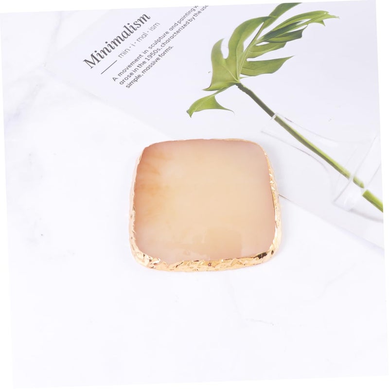 Yellow Resin Nail Palette Square Display Plate Easy to Clean for Blending Colors Lipsticks Pigments Home Salon Use - Image 3