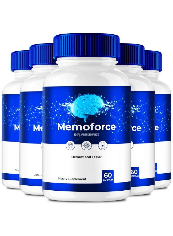 IDEAL PERFORMANCE Memoforce Brain, Memoforce Pills, Memoforce Reviews, Memoforce Supplement, Memoforce Capsules Advanced Formula for Memory & Focus - Maximum Strengt - Brain Health Support (5 Pack) - Image 1
