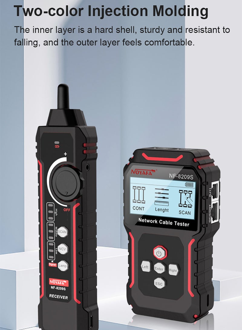 NOYAFA NF-8209S POE Wire Checker LCD Display Measure Length LAN Cable Cat5 Cat6 LAN Test Network Tool Scan Cable Wiremap Tester - Image 5