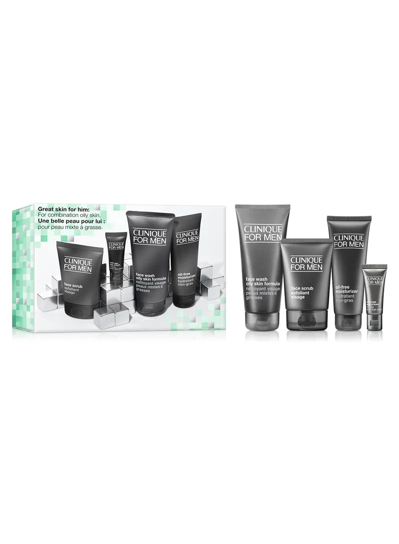 CLINIQUE Great Skin For Him: Oily Skin Set, Savings 35%