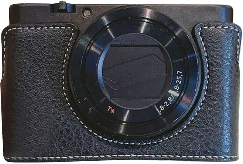 Black Protective Leather Half Camera Case Sleeve Bag Scratches Proof for Daily Use - Image 1