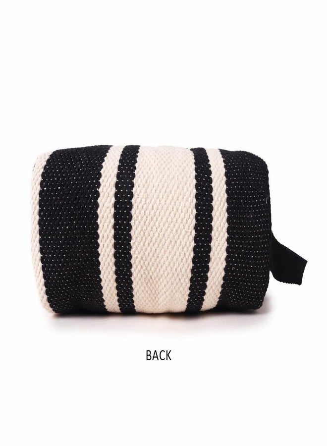 ASTRID Set of 4 Textured Cotton Travel Pouch for Girls with Wristlet (Black) - Image 5