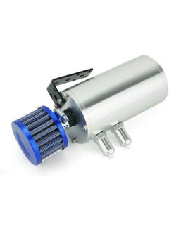 klarako Oil Catch Can Reservoir Tank/Oil Tank With Blue Air Filter Auto Accessories Universal 0.3L Aluminum (silver)  - Image 2