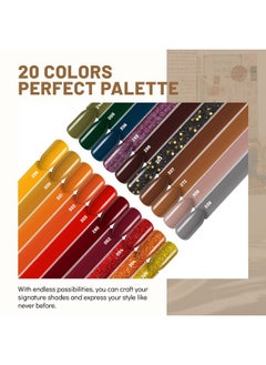 Aokitec 2024 Autumn Series Dip Powder Nail Kit, 36Pcs 20 Colors 4Pcs Dip Liquid Set Base Activator Top Coat Brush Saver Clear Build Powder For Dip French Nails Starter Home Diy Beauty Gift Set  - Image 2