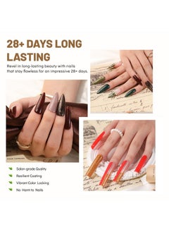 Aokitec 2024 Autumn Series Dip Powder Nail Kit, 36Pcs 20 Colors 4Pcs Dip Liquid Set Base Activator Top Coat Brush Saver Clear Build Powder For Dip French Nails Starter Home Diy Beauty Gift Set  - Image 3