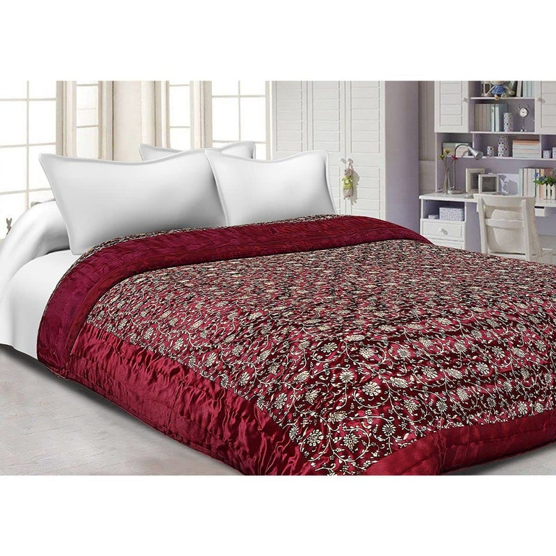 SAMRADHI Traditional Famous Jaipuri Beautiful Floral Print in Multi Colour Jaipuri Rajai/Razai/Quilt Double/Double Bed Quilt/Comforter/AC Quilt/AC Comforter - Image 1
