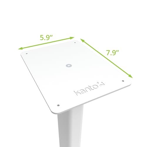 Kanto ST28 28 Universal Floor Speaker Stands for Bookshelf Speakers up to 30 lbs Improved Sound Hidden Cable Management Timeless Design Pair White wWhite MDF Base - Image 3