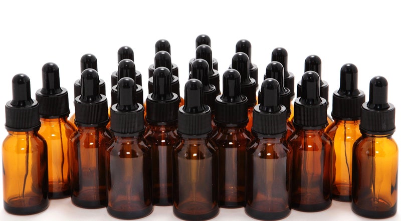 Vivaplex Vivaplex, 24, Amber, 10 ml (1/3 oz) Glass Bottles, with Glass Eye Droppers  - Image 1