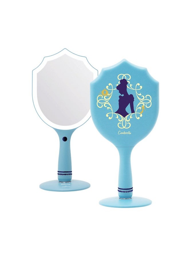 IMPRESSIONS VANITY · COMPANY - Impressions Vanity Handheld Lighted Makeup Mirror Disney Princess Cinderella Led Hand Mirror With Standing Base Makeup Vanity Mirrors With Shimmering Button And 3 Color Modes. - Image 1