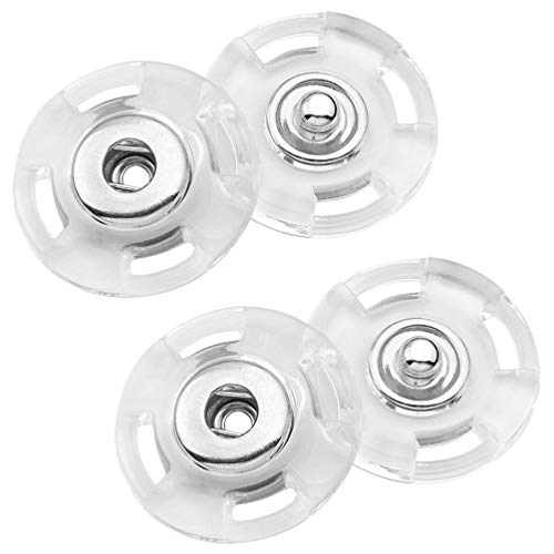 Teensery 20 Sets Clear Sew-on Snap Closing Buttons Fasteners for Dress Coat Clothing DIY Sewing (18mm) - Image 1