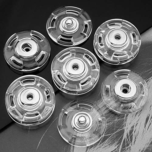 Teensery 20 Sets Clear Sew-on Snap Closing Buttons Fasteners for Dress Coat Clothing DIY Sewing (18mm) - Image 2