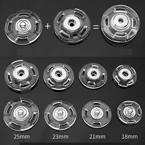Teensery 20 Sets Clear Sew-on Snap Closing Buttons Fasteners for Dress Coat Clothing DIY Sewing (18mm) - Image 5