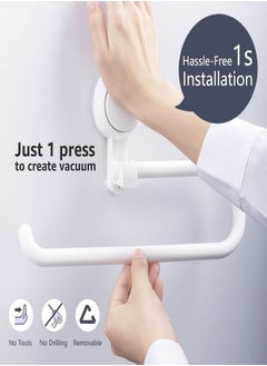 E COMMERCE  BAG Kitchen Tissue Roll Holder Vacuum Suction Wall Mounted Organizer Tissue Holder and Suction Cup Clear Hanger Toilet Paper Roll Holder  - Image 3