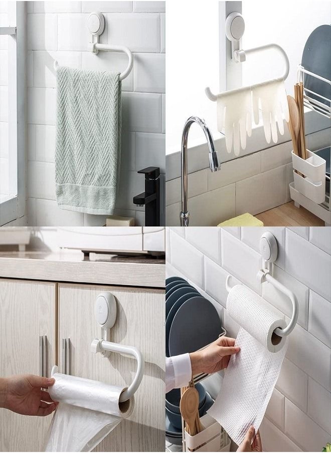 E COMMERCE  BAG - Kitchen Tissue Roll Holder Vacuum Suction Wall Mounted Organizer Tissue Holder and Suction Cup Clear Hanger Toilet Paper Roll Holder - Image 1