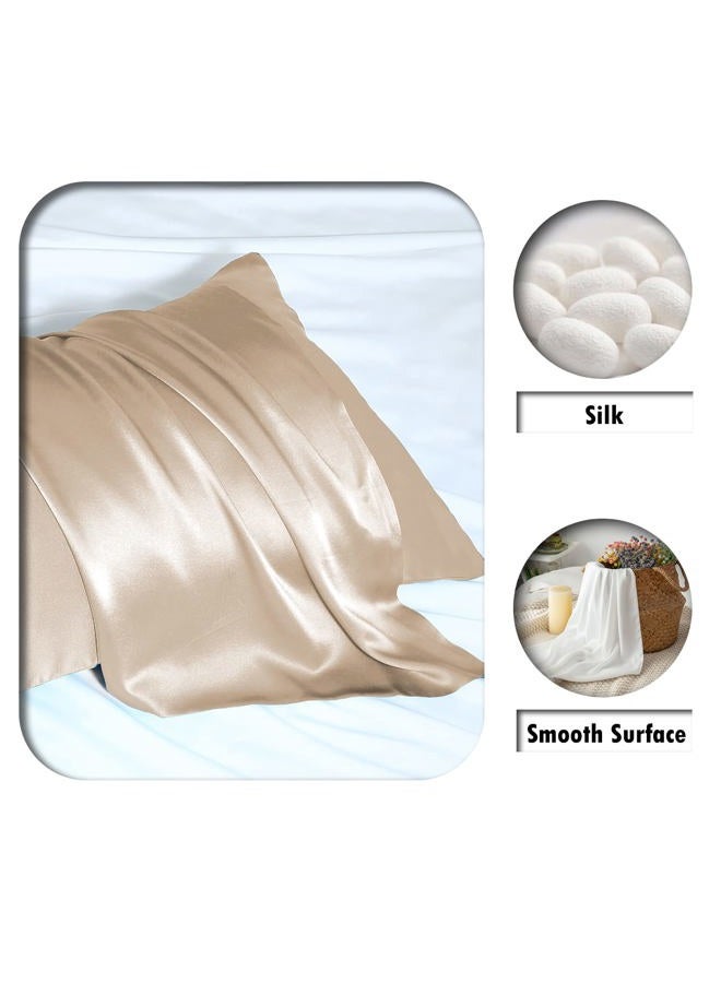 Suatien Silk Pillowcase for Hair and Skin,Soft,Breathable and Sliky 100% Standard Size Pillow Cases Set of 2,Both Sides Natural Mulberry Silk Pillowcases with Hidden Zipper(Standard Size 20"X 26",2pcs) - Image 2