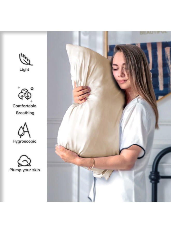 Suatien Silk Pillowcase for Hair and Skin,Soft,Breathable and Sliky 100% Standard Size Pillow Cases Set of 2,Both Sides Natural Mulberry Silk Pillowcases with Hidden Zipper(Standard Size 20"X 26",2pcs) - Image 3
