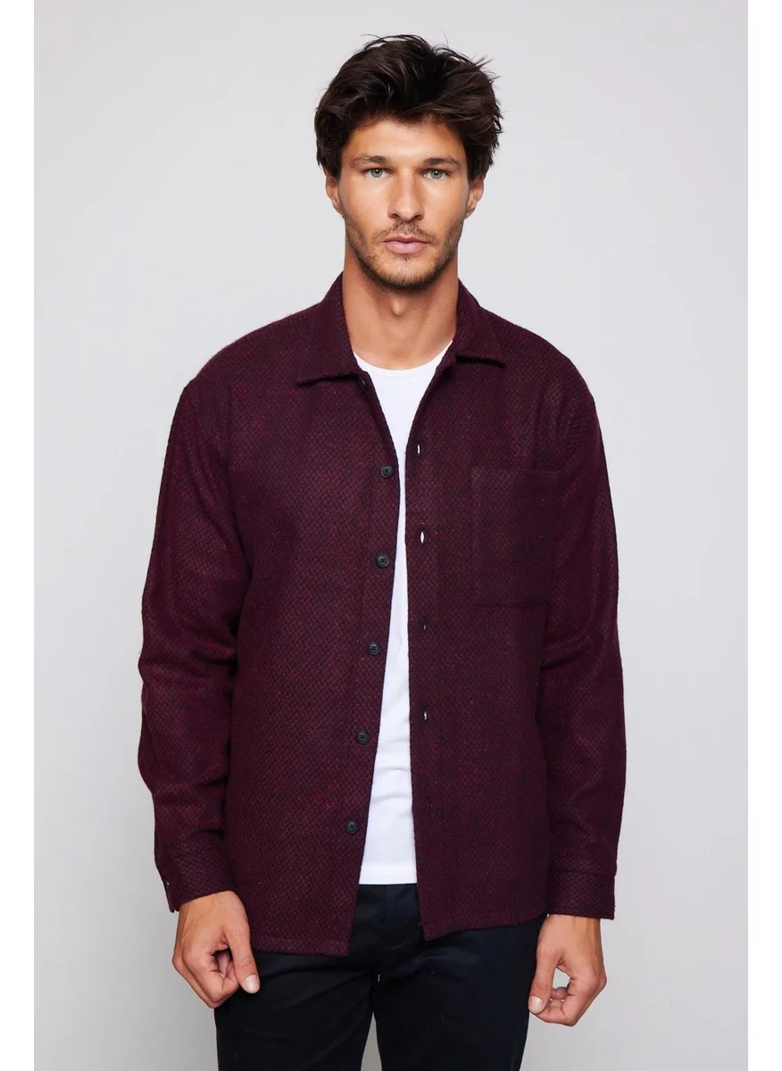 Tudors Relax Fit Comfortable Cut Single Pocket Dobby Lumberjack Men's Shirt