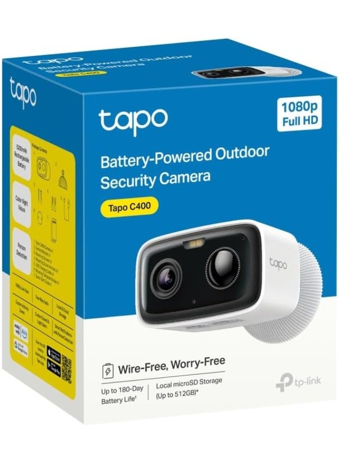 Tapo C400 Full HD Outdoor WiFi Surveillance Camera, 5200 mAh Battery, Up to 180 Days of Battery Life, Night Vision, Color Night Vision, Person Detection, Sound and Light Alarm, IP65 - Image 2