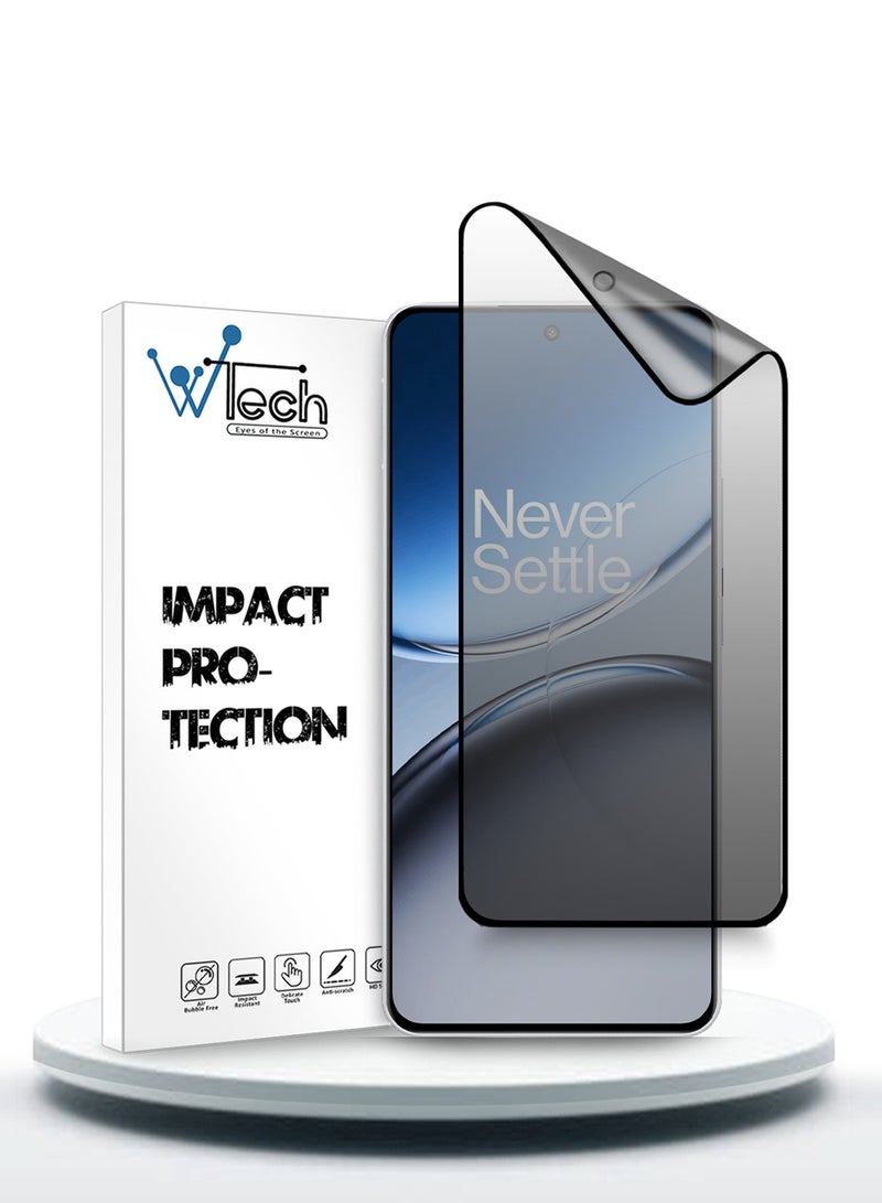 Wtech OnePlus Nord 4 5G 2024 Nano Ceramic Privacy Full Glue Full Cover Matte Flexible Screen Protector (MSCNMP) - Clear/Black - Image 1